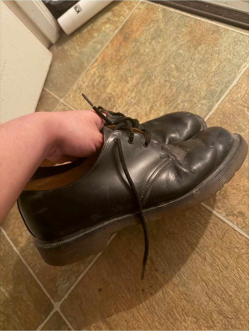 Dr.Martens Black Leather Oxfords Men's Lace-Up Shoes